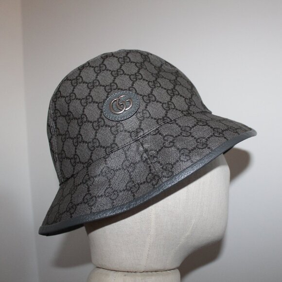 NWT GUCCI GG Supreme Waxed Marmont Bucket Hat M 58 cm 733985 UNISEX - Picture 1 of 9